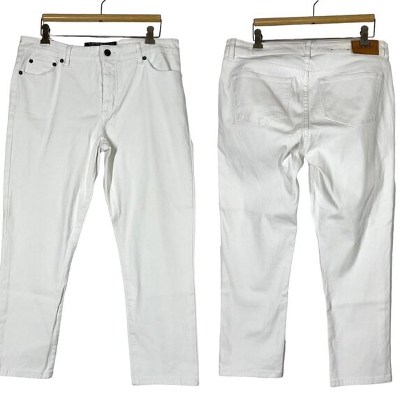 Ralph Lauren White Cropped Jeans Straight 10 - Picture 2 of 14